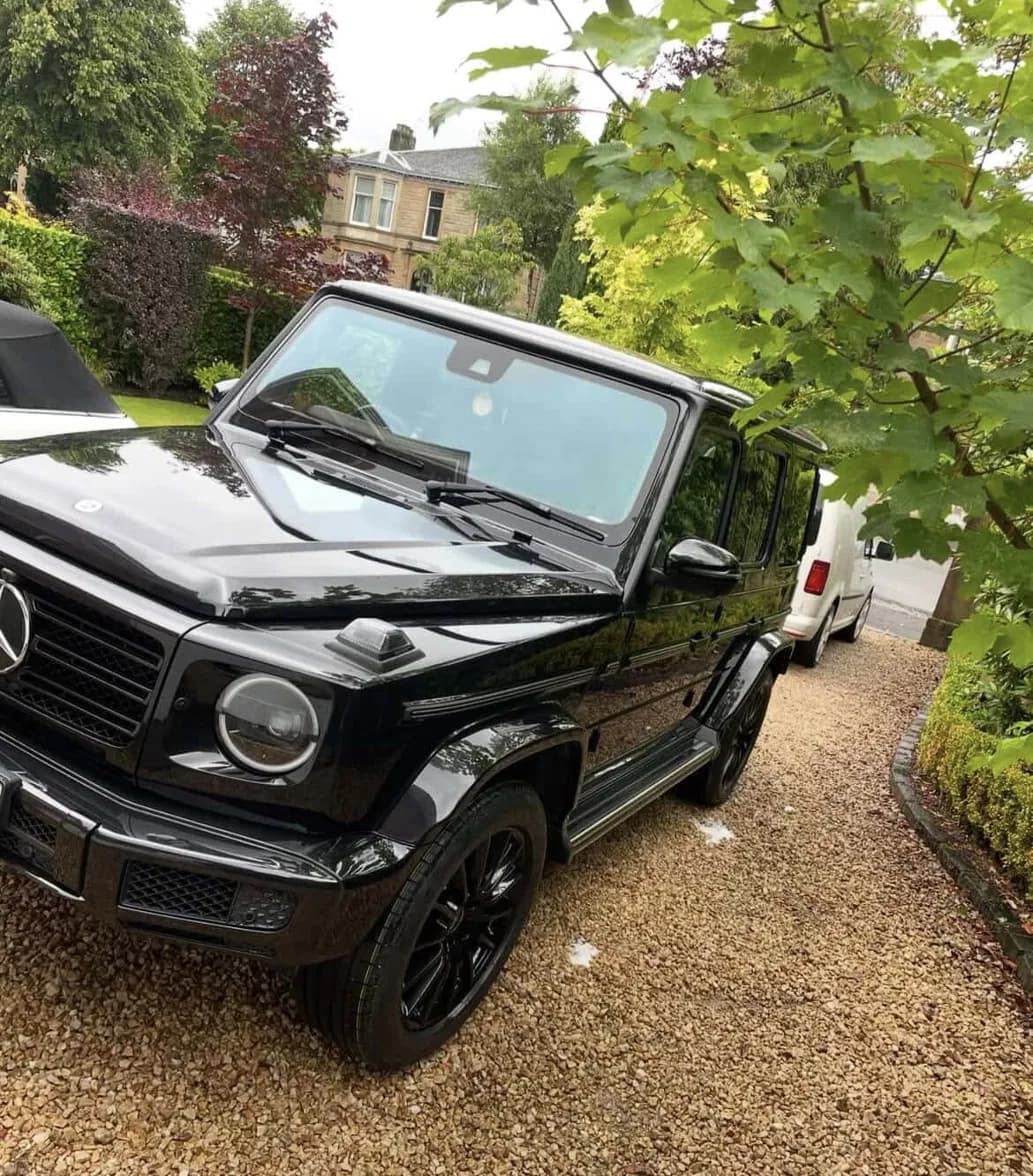 Black Mercedes G-Class after full mobile detail in Glasgow